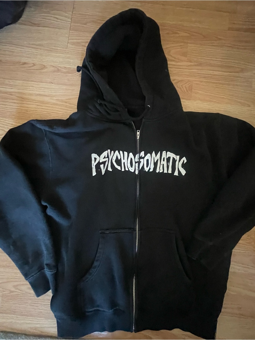 Black "Psychosomatic" Zip Hoodie